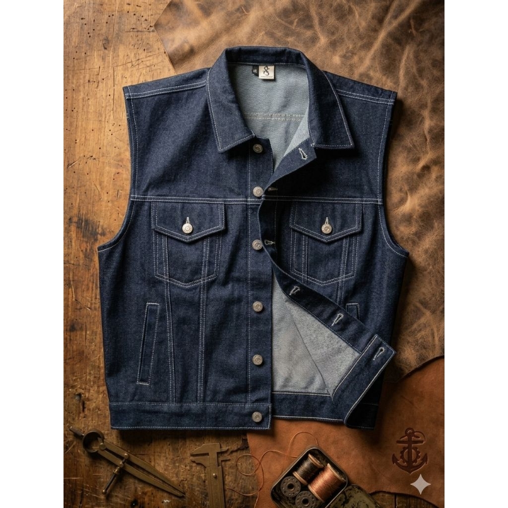 Ayesa - Alfa Outer Vest Denim Pria wanita