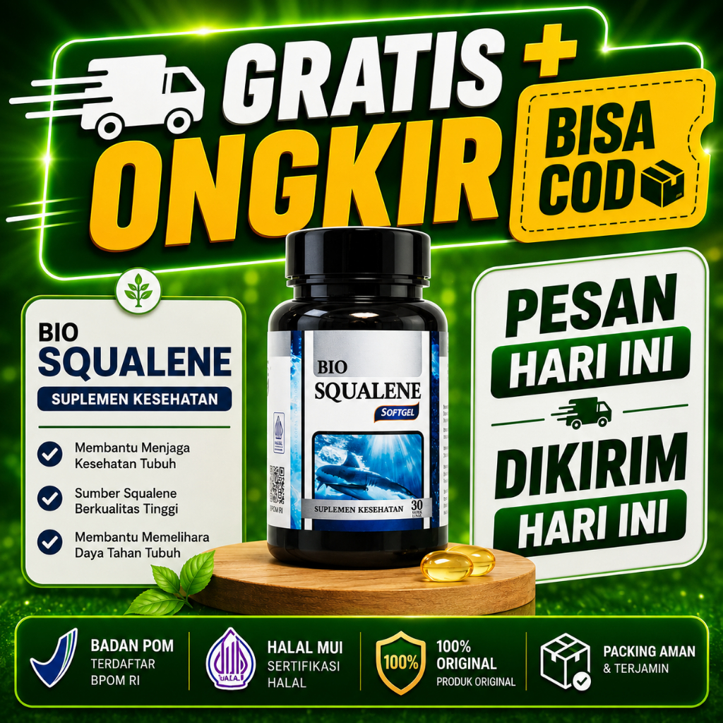 BIO SQUALENE Minyak Ikan Hiu Bantu Menjaga Kesehatan Pria dan Wanita Dewasa