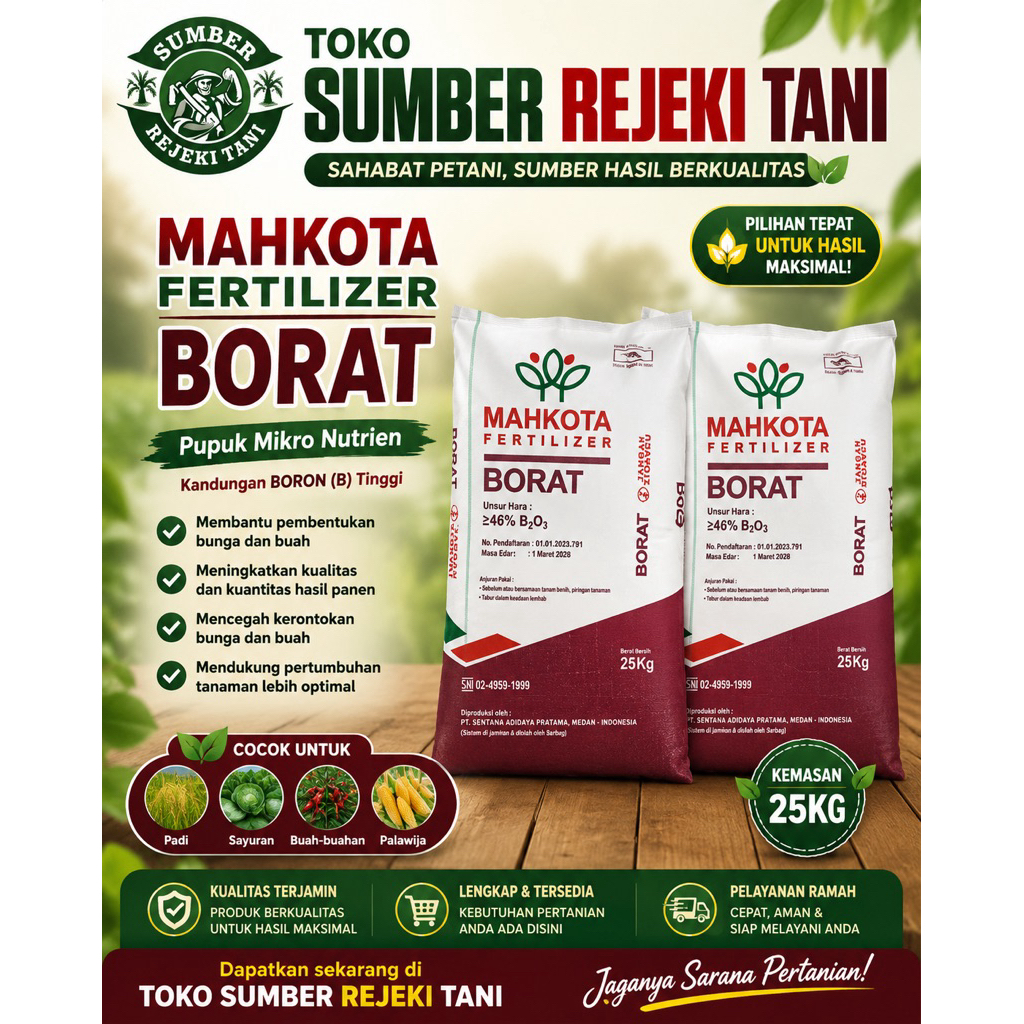 pupuk borate/borat/boron kemasan 25kg