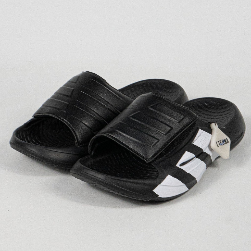Eterna - Sandal Adidas Lightblaze Slide Core Black Cloud White Unisex Slipper Sendal Pria Wanita