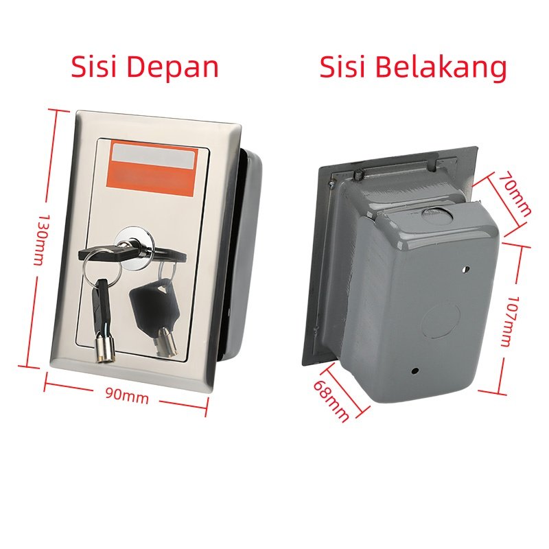Rolling Door Tombol Box Stainless / Lock Box / Rumah Tombol Rolling Door / Power Push Button Switch