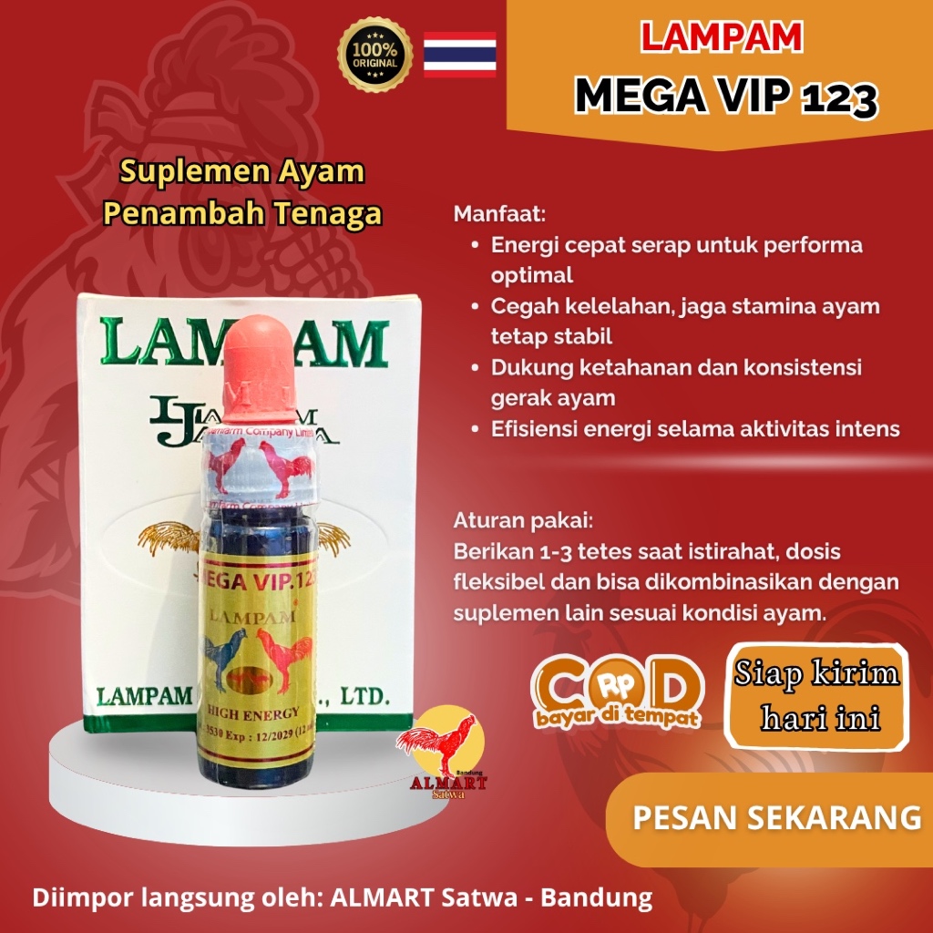 Lampam Mega Vip Original thailand 100%