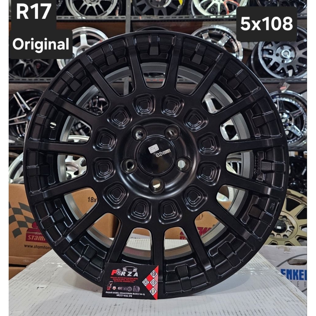 Velg Enkei Overland (Original) R17 PCD5x108 Black. Lebar 7.5 ET 35 (63.4)
