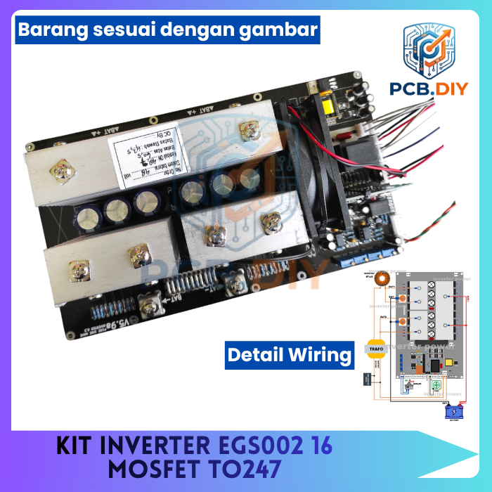 kit inverter egs002 16 mosfet TO247 MOSFET body besar DC to AC 16Mosfet