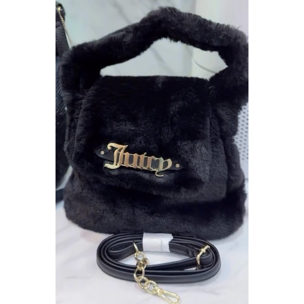 Juicy Couture fluffy tas bulu Juicy Couture Prelove