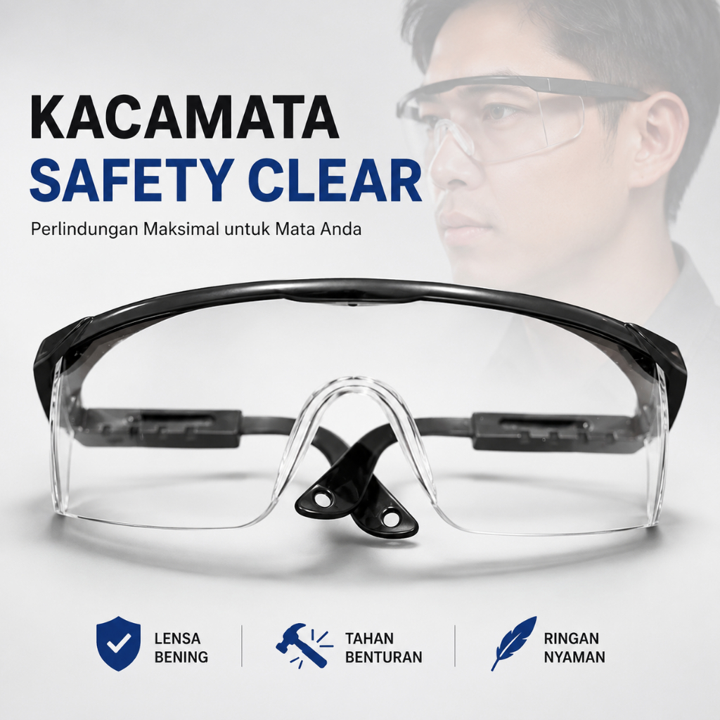 Kacamata Safety Bening Kacamata Las Safety Clear Kacamata Safety Kerja Anti Debu