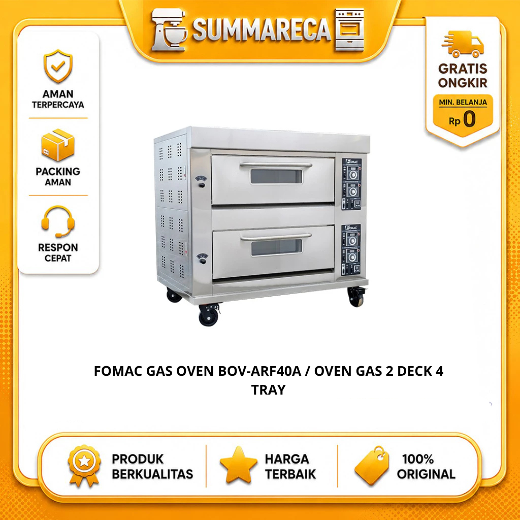 FOMAC Gas Oven BOV-ARF40A / Oven Gas 2 Deck 4 Tray