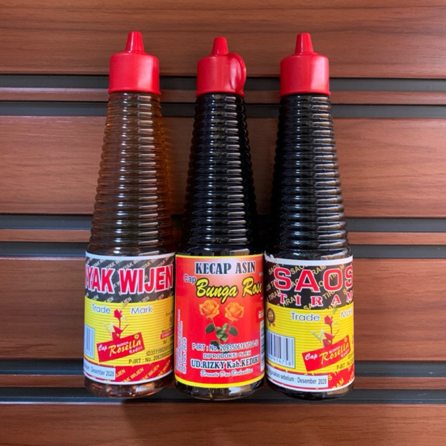 PAKET HEMAT ISI 3 (Minyak Wijen,Saos Tiram,Raja Rasa,Kecap Asin,Kecap Ikan,Kecap Inggris) 150 ML cap