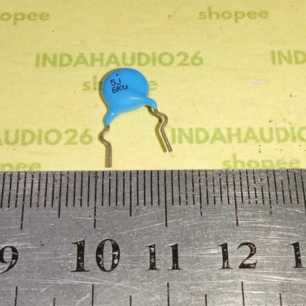 5pf  6kv  10mm  5J 6KV kapasitor keramik biru 5p   capacitor ceramic cap 5 p pf 6000v CAPASITOR  bir