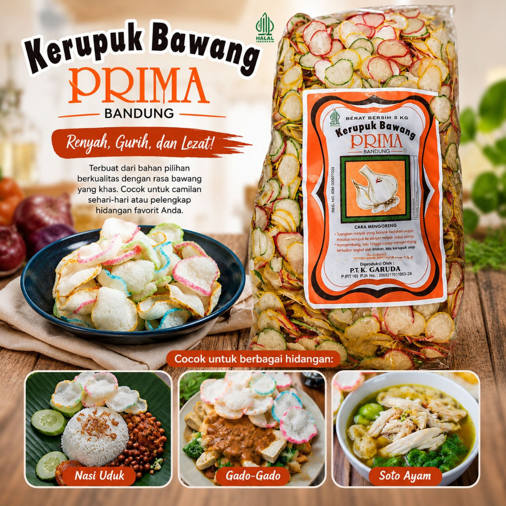 kerupuk bawang prima | kerupuk bawang | kerupuk warna warni