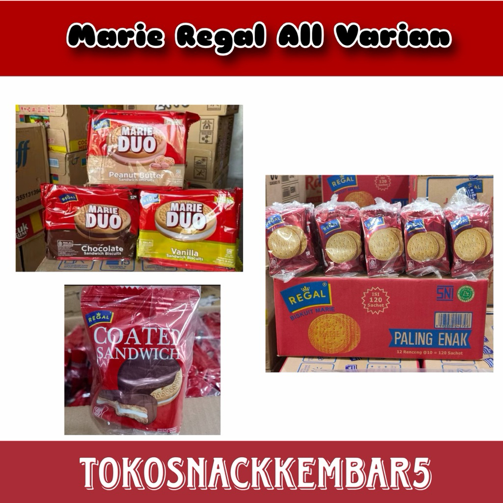 Biskuit Marie Regal Renceng isi 10pc Regal Coated Regal Marie Duo