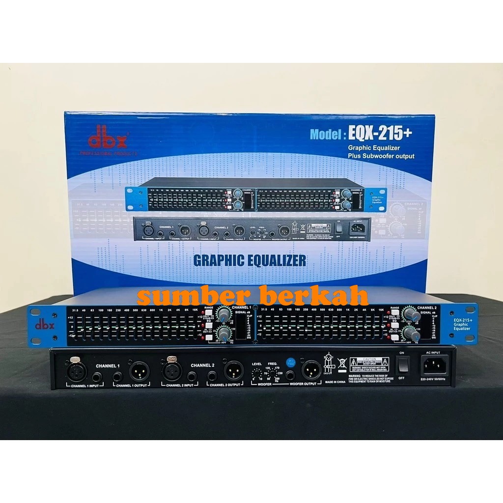 equaliser dbx eqx215 PLUS SUBWOOFER dbx equalizer eqx 215+sub dbx eqx 215  dus biru GRADE A