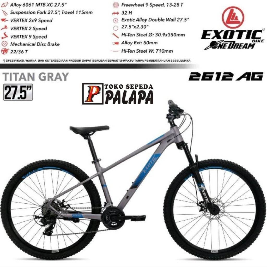MTB 27.5 EXOTIC ET-2612 2612 AG Sepeda Gunung 9 Speed