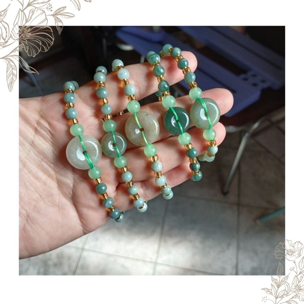 Gelang Diy Giok Asli With Spacer Donat