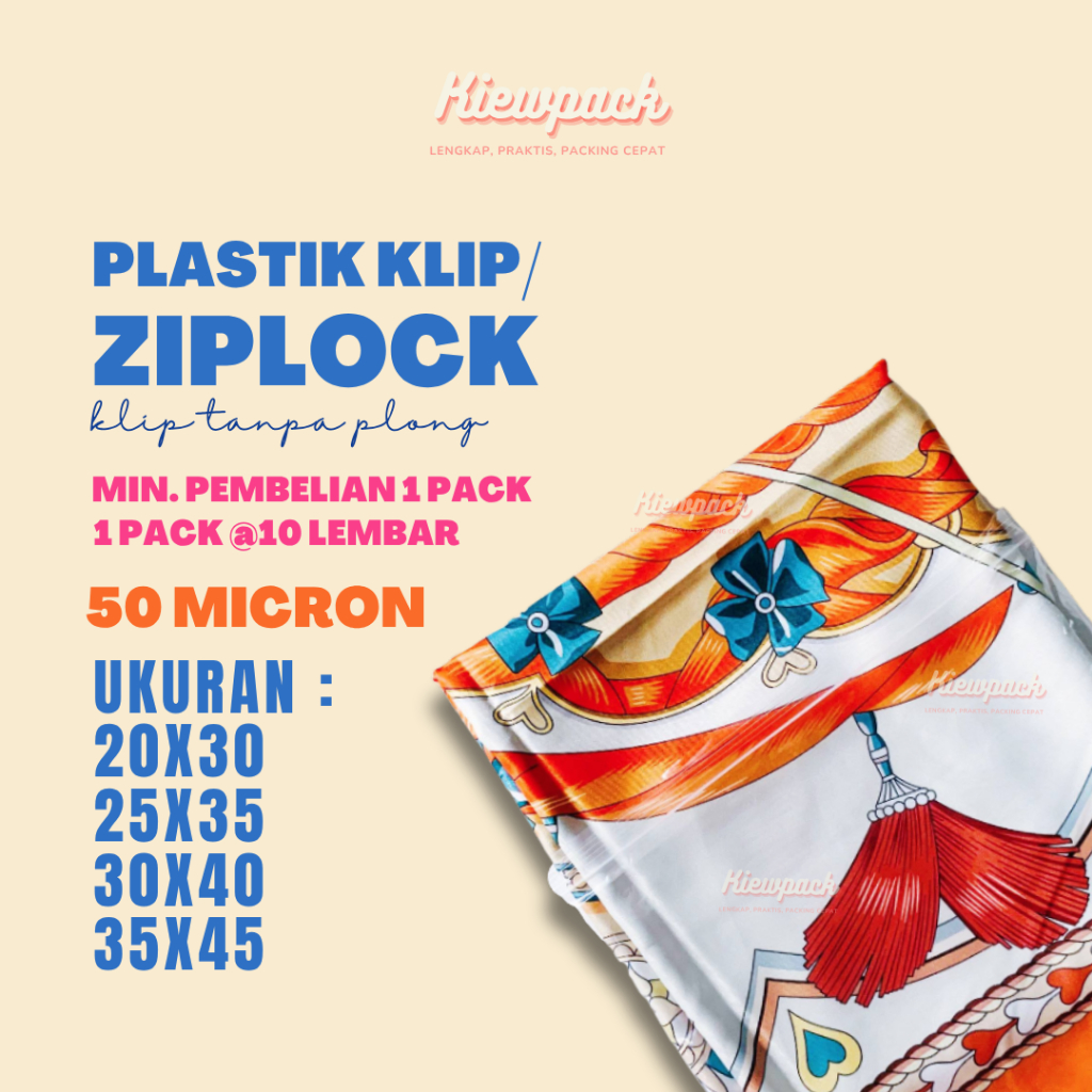 Klip - Plastik Klip Kecil - Plastik Klip Besar - Plastik Klip - Plastik Ziplock 50 Micron 10 Lembar