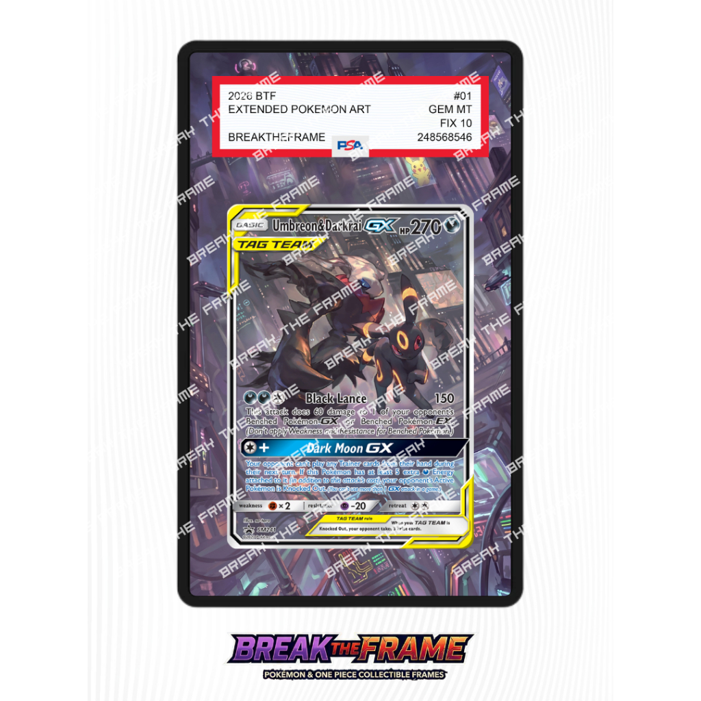Umbreon & Darkrai GX - Sun & Moon Promos #241 - Extended Art Pokemon TCG for Slab Guard / Slab Sleev