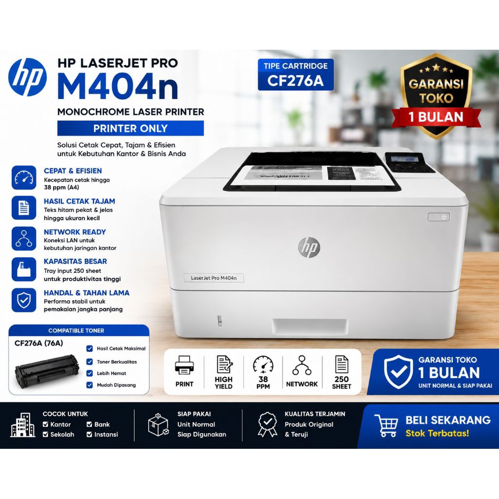 Printer hp LaserJet pro m404n.monochrome