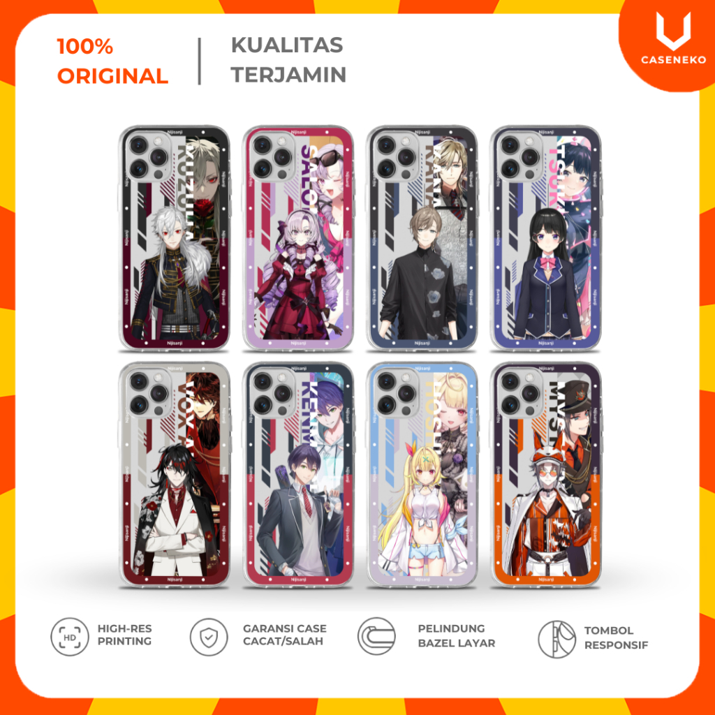 Case Hp Nijisanji Vtuber Hoshikawa Sara kanae Kenmochi Toya Kazuha Mito Tsukino Mysta Rias Salome Vo