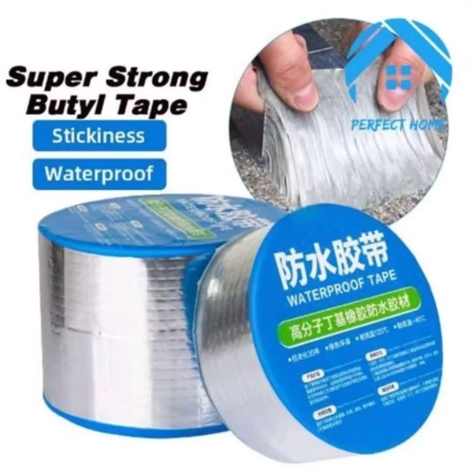 Lakban Anti Bocor / Alumunium Foil Tape Anti Bocor Butyl Waterproof