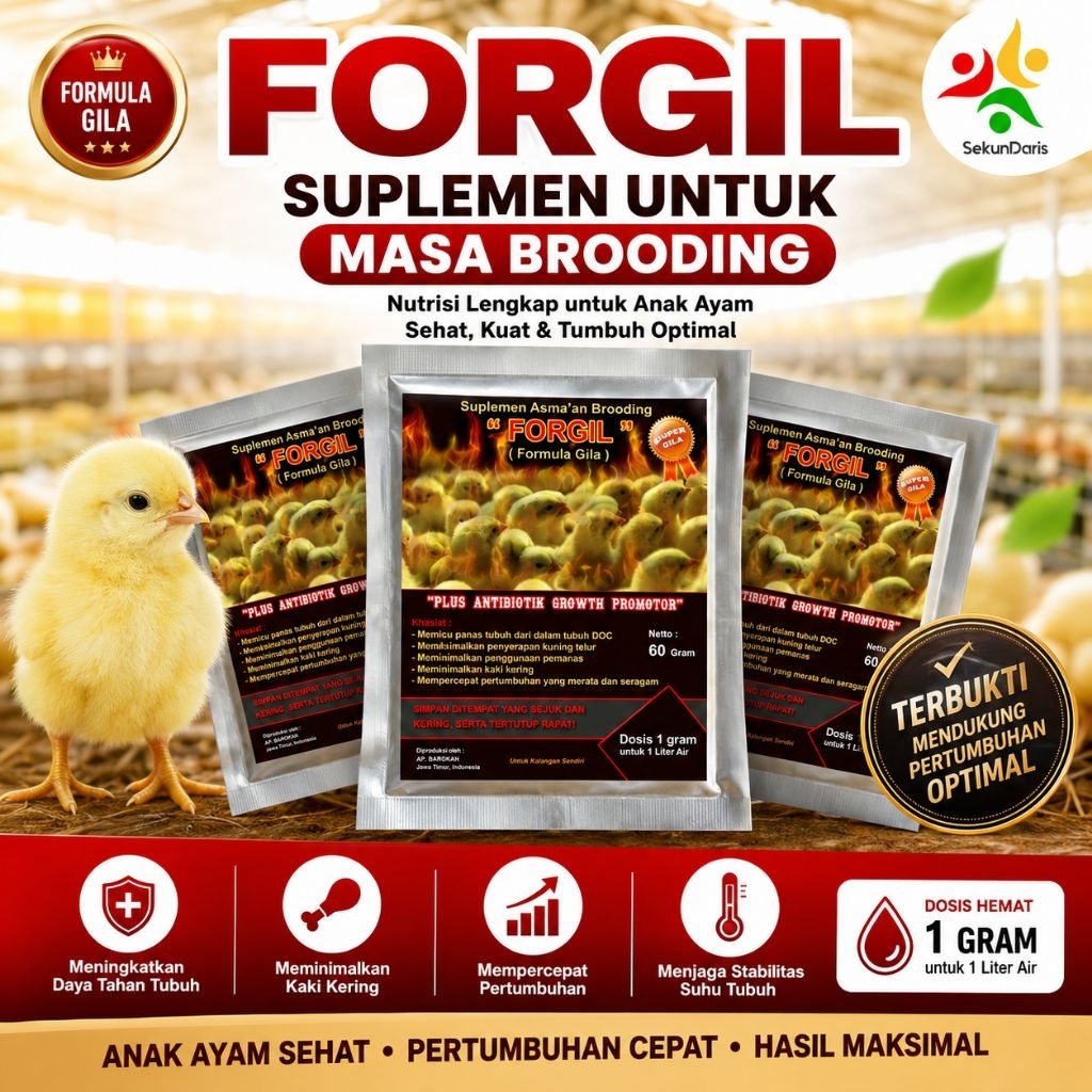 VITAMIN ANAK AYAM  - FORGIL - OBAT AYAM -  SUPLEMEN BROODING BROILER