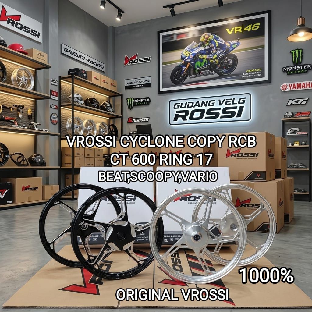 VELG RACING PELEK VROSSI NEW MODEL CYCLONE COPY RCB CT600 RING 17 BEAT SCOOPY VARIO 125 VARIO 150 VA