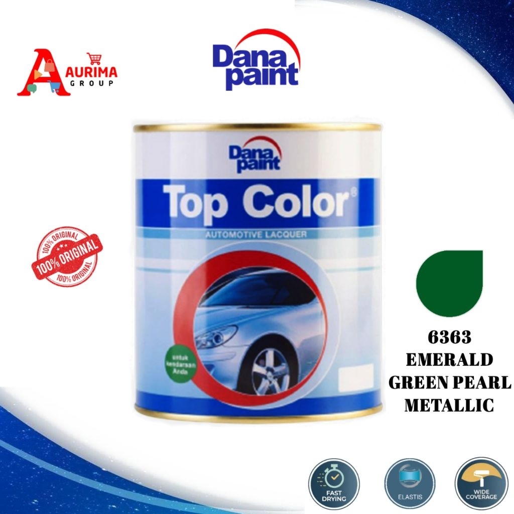 CAT DUCO TOP COLOR EMERALD GREEN PEARL METALLIC 6363 1LITER REPACK CAT MOBIL CAT BERKUALITAS ORIGINA