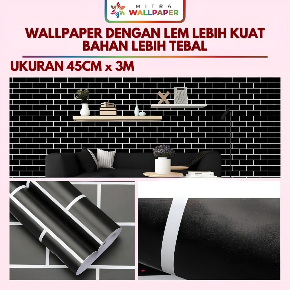 Wallpaper Dinding Bata Hitam Wallpaper Dinding Motif Bata Hitam Wallpaper Bata Hitam