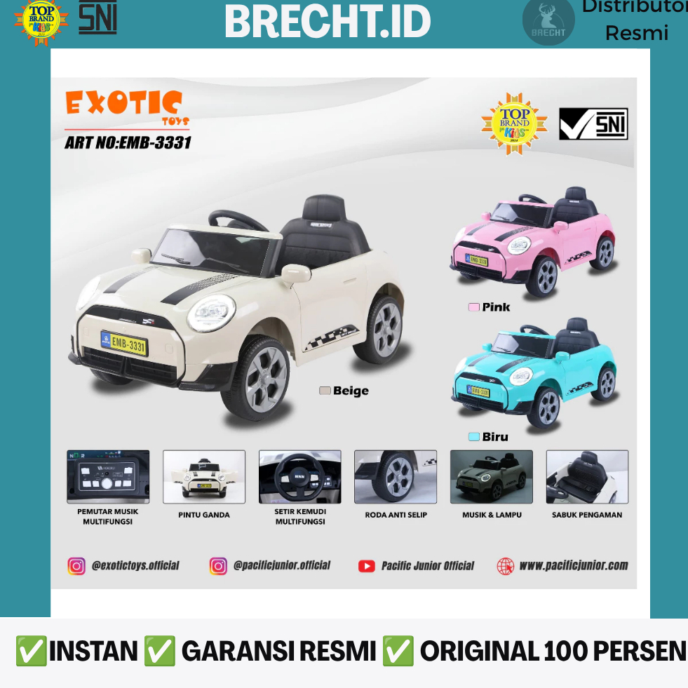 Mainan Mobil Aki Anak EXOTIC EMB 3331 EXOTIC EMB-3331 Mobilan Anak