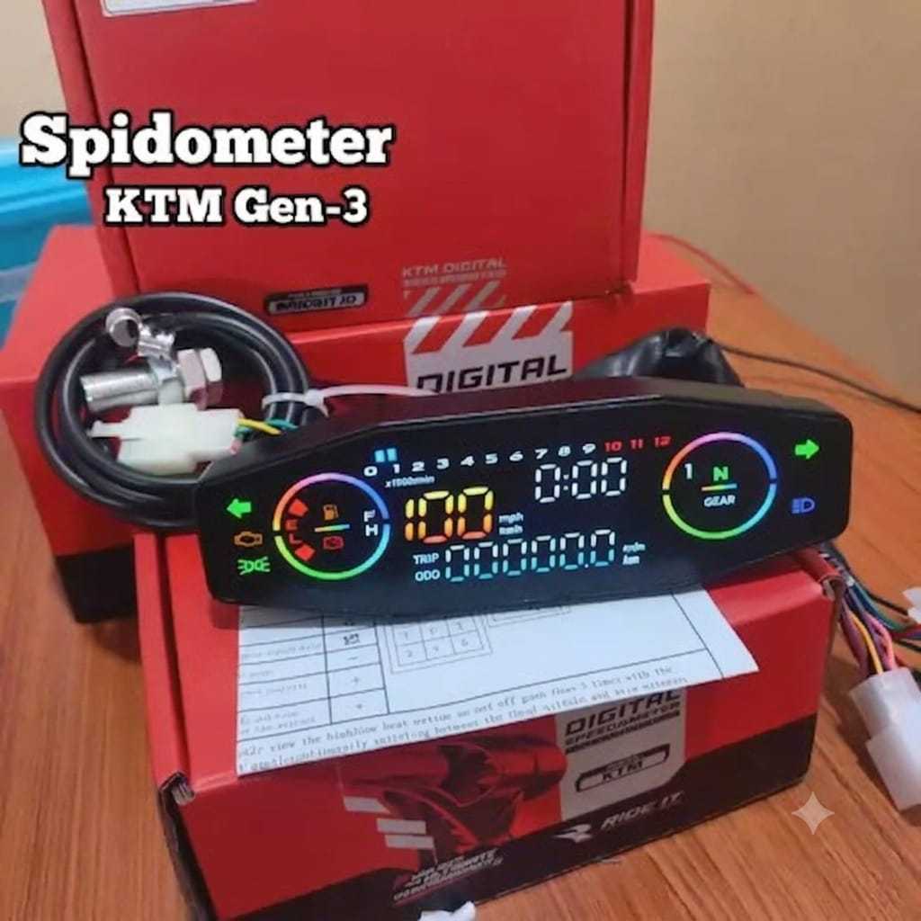 Speedometer Digital KTM Gen 3 FULL DIGITAL XC Spido Spidometer Full Indikator Universal CB GL Trail 