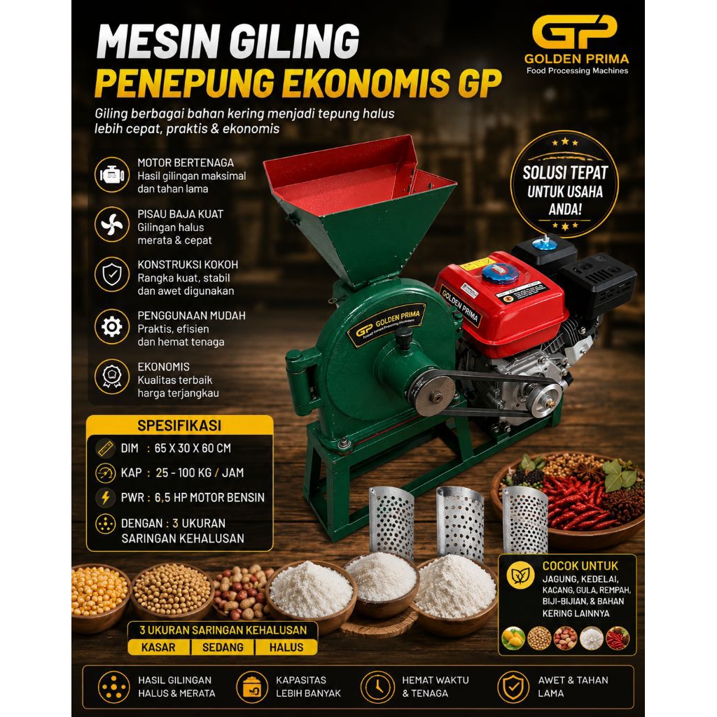 MESIN GILING PENEPUNG KOPI/BAHAN KERING STANDAR GP