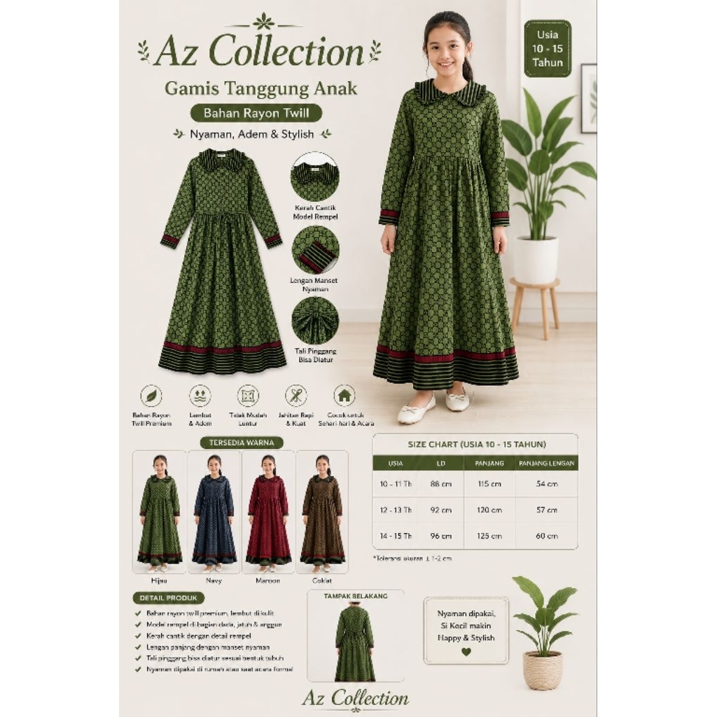 gamis Rayon Tanggung Ld 100