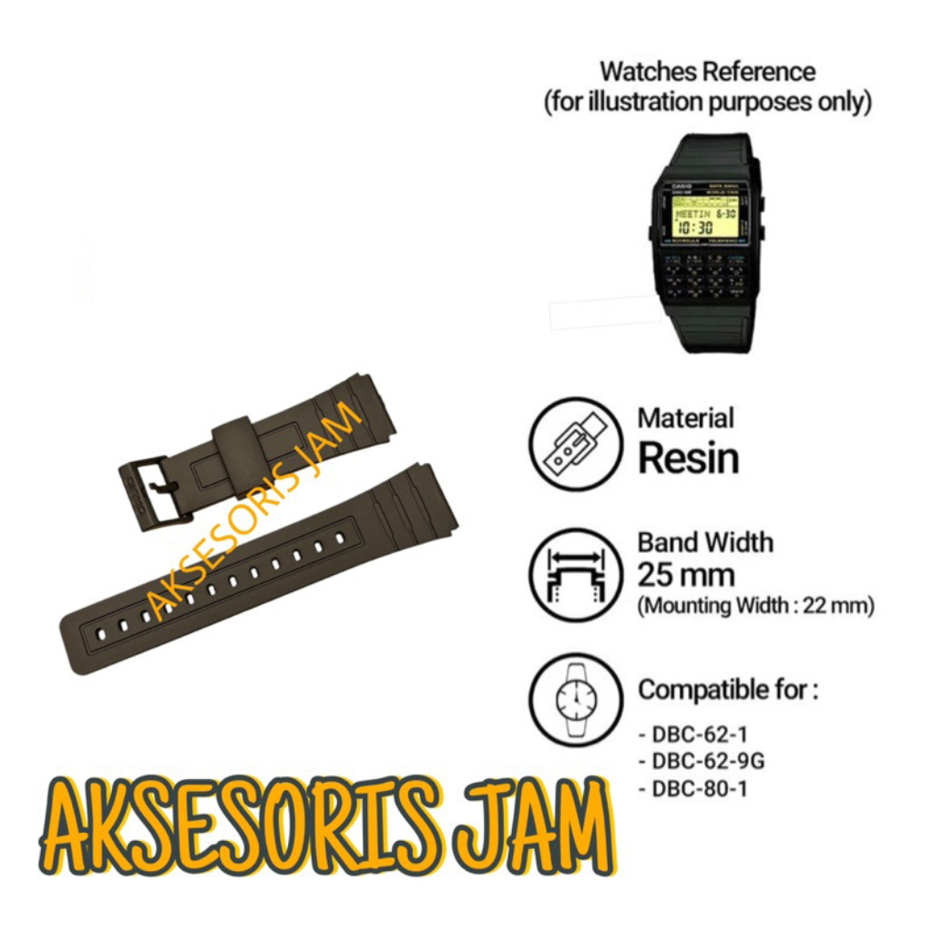 Tali Strap DBC-62 / DBC-80 25mm Black Resin DBC 62 / DBC62