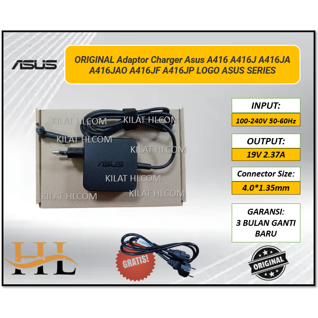 ORIGINAL Adaptor Charger Asus A416 A416J A416JA A416JAO A416JF A416JP LOGO ASUS SERIES