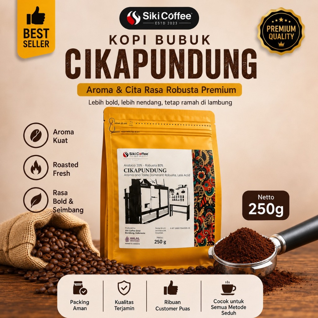 Kopi Cikapundung Arabika Mix Robusta | Siki Coffee | Kopi Bubuk Premium
