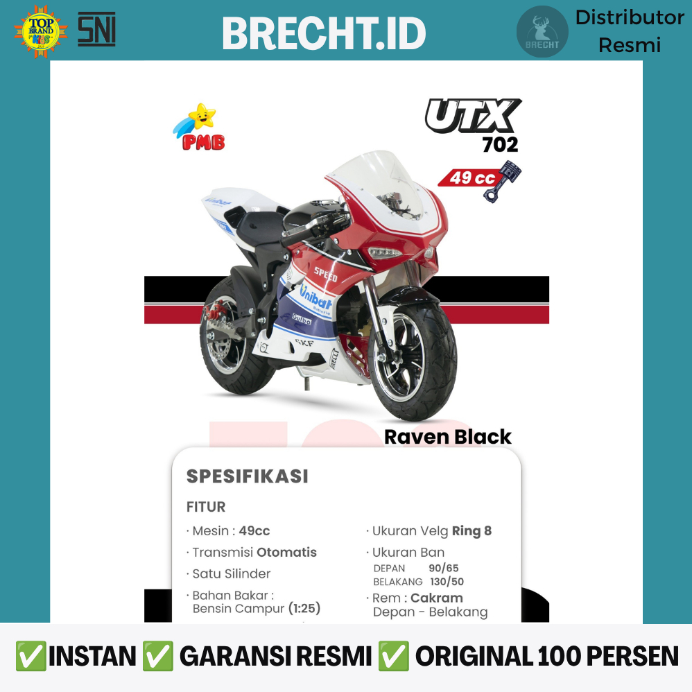 Motor Bensin Mini Anak PMB UTX 702 49CC Model Balap Sport GP UTX-702