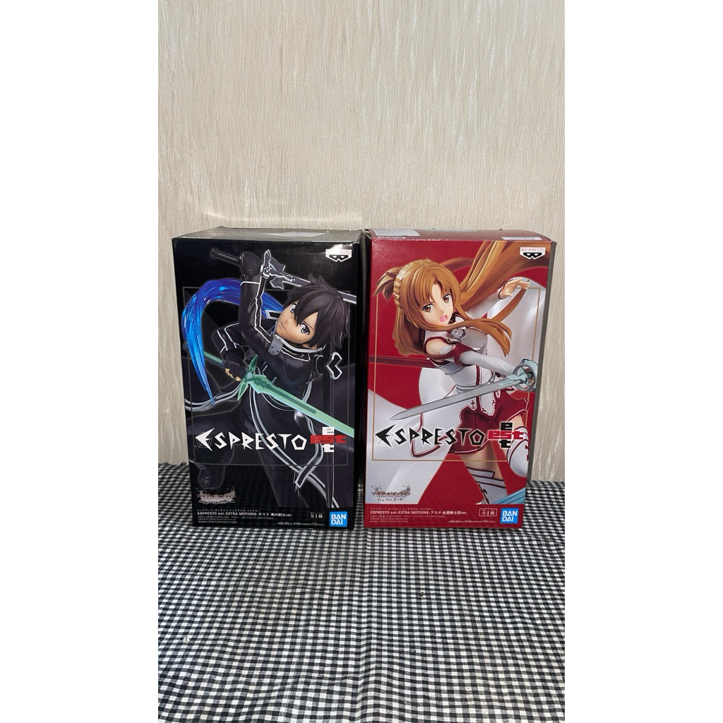 Banpresto Espresto Sword Art Online Kirito Asuna Set Very Rare Original BandaI BIB Like New