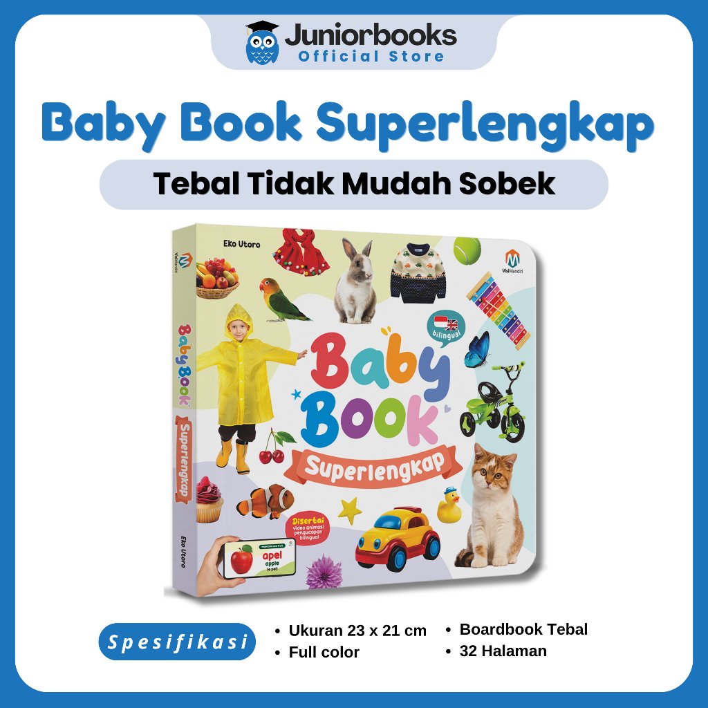 Ziyadbooks - Buku Baby Book Super Lengkap Boardbook Sensory Newborn Bayi 0 6 12 bulan Anak 1 2 tahun