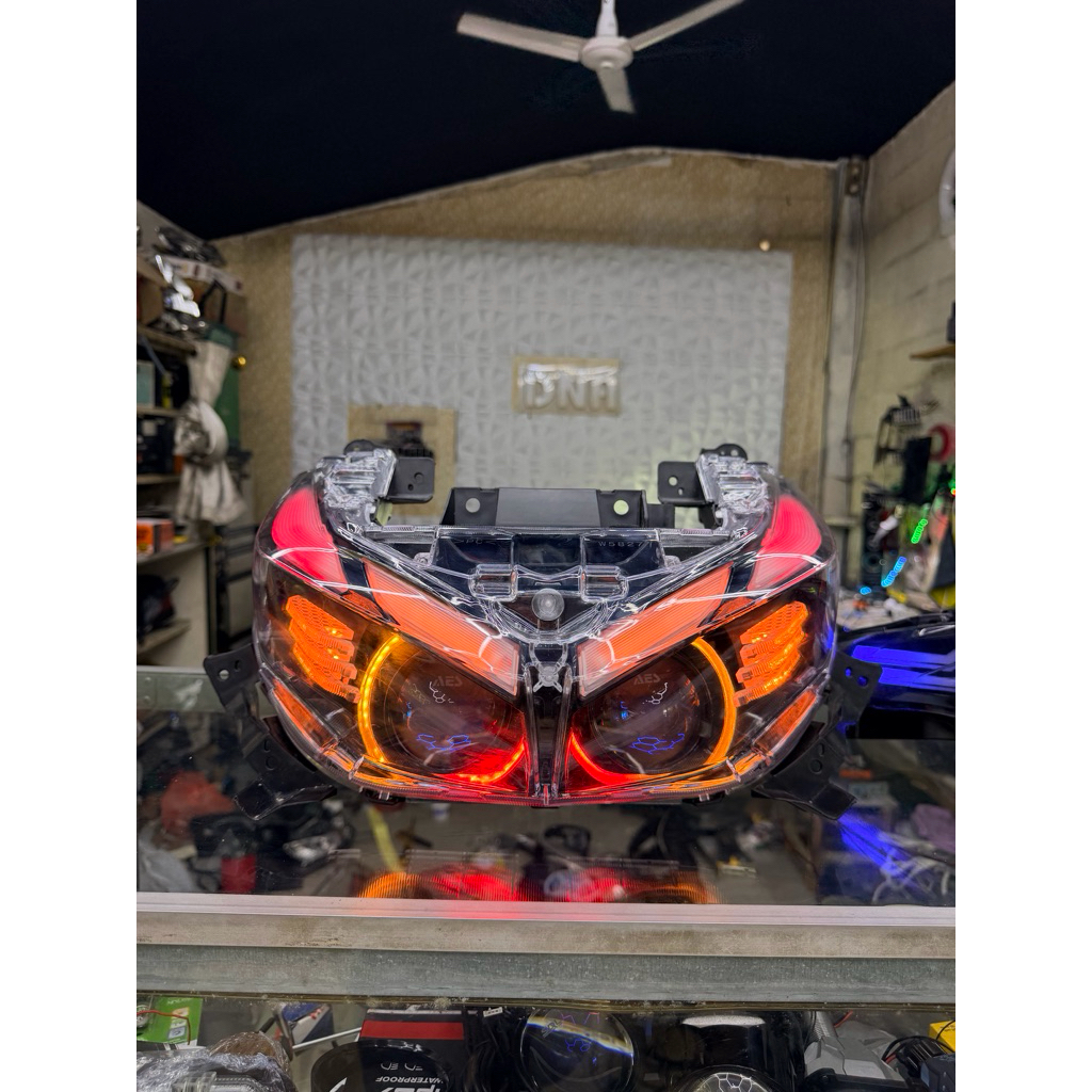FULLSET HEADLAMP AEROX CUSTOM BILED Full RGB + cakar naga