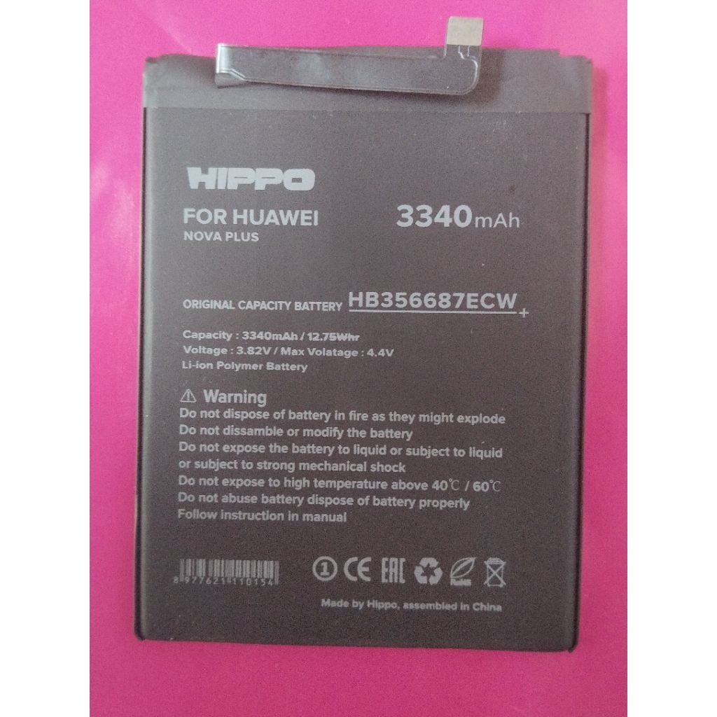 HIPPO HB356687ECW BATERAI HUAWEI NOVA 2i/3i/2 plus bekas rasa baru, hanya di pakai untuk test