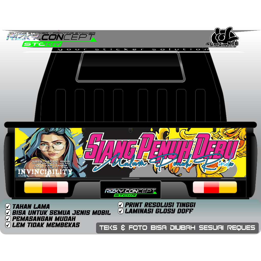 STIKER DECAL ( PRINTING ) PINTU BELAKANG L300 VARIASI KEREN MOBIL L300 L 34