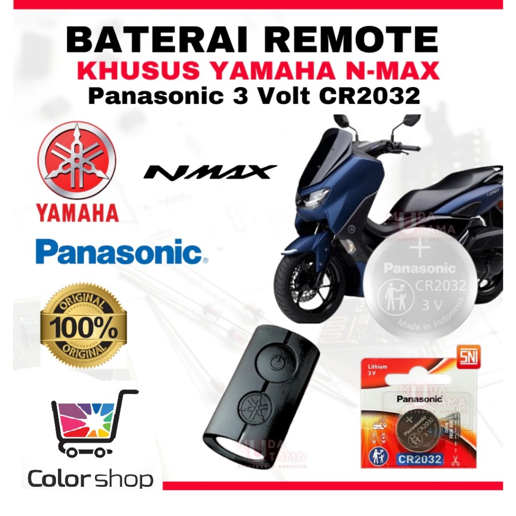 Baterai Remote YAMAHA NMAX ORIGINAL PANASONIC CR2032 | Battery Remote YAMAHA NMAX | Baterai Kunci Re