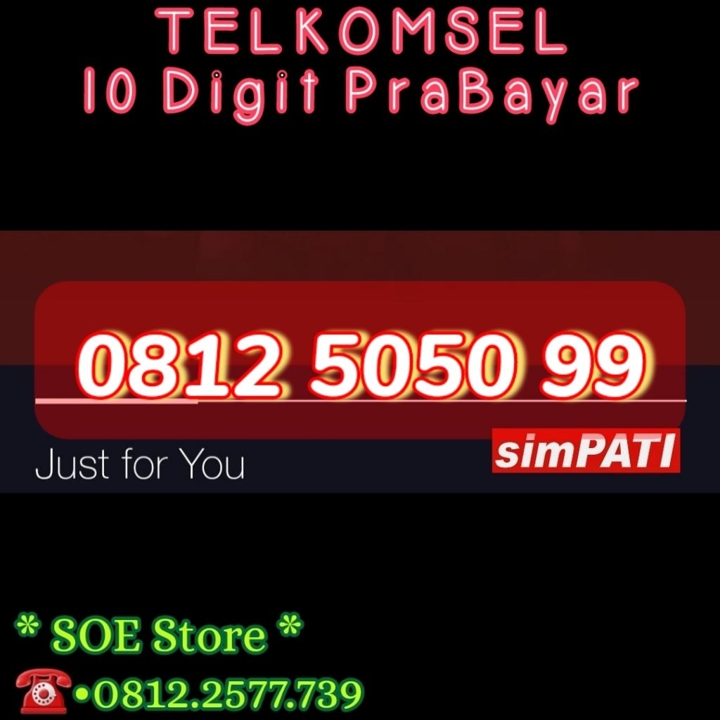 Simpati 10 Digit - Nomor Cantik Kartu Perdana - Telkomsel Prabayar - 505099 - 5050 99 - 5050 - 99 - 