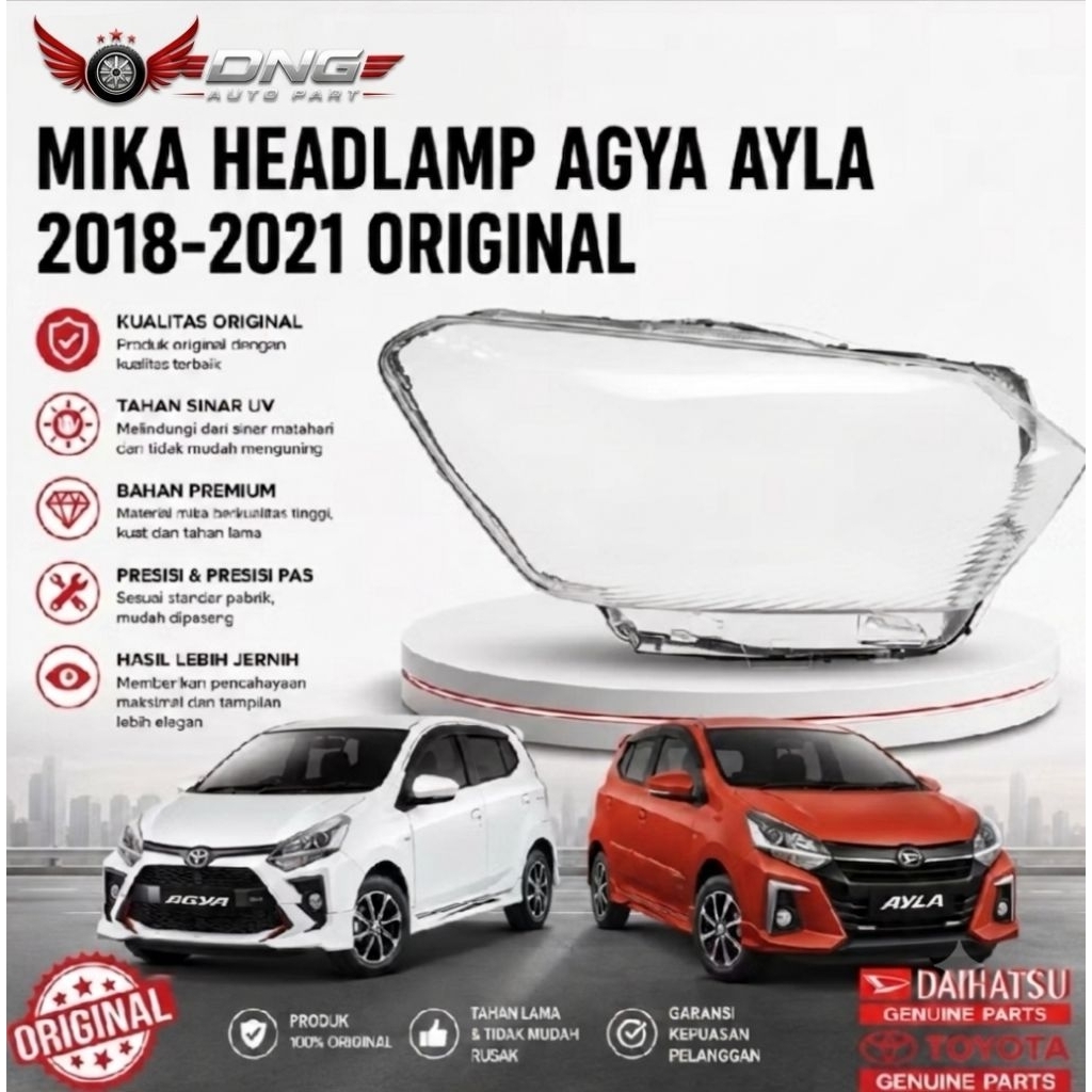 Mika Headlamp Lampu Depan Agya Ayla Original 2018 2019 2020 2021 mika Headlamp Lampu Depan Agya Trd 