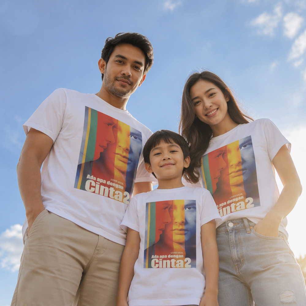 Kaos AADC - Ada Apa dengan Cinta Tshirt 100% Cotton | Bisa untuk Kaos Ayah Anak | Bisa Untuk Family 