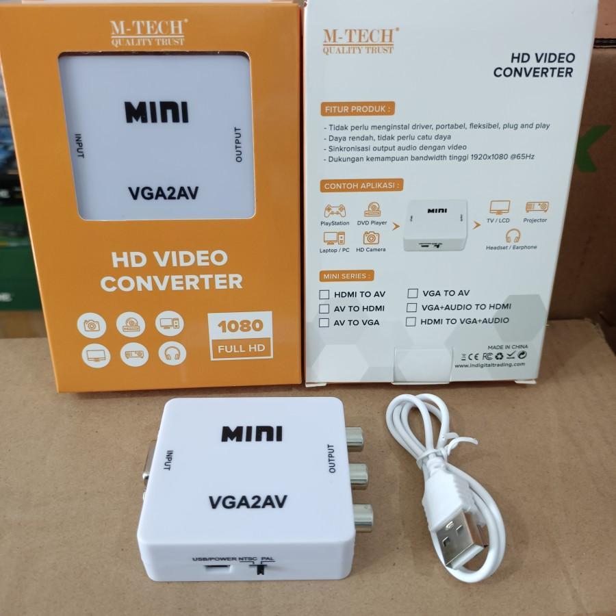 CONVERTER VGA TO AV / VGA TO RCA / Converter vga to rca box biru