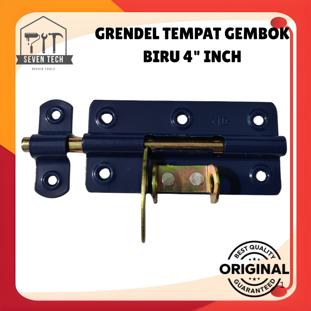 4" GTK / GRENDEL TEMPAT GEMBOK BIRU 4" INCH / GRENDEL GTK BIRU OVERPAL BESI 4" FIT