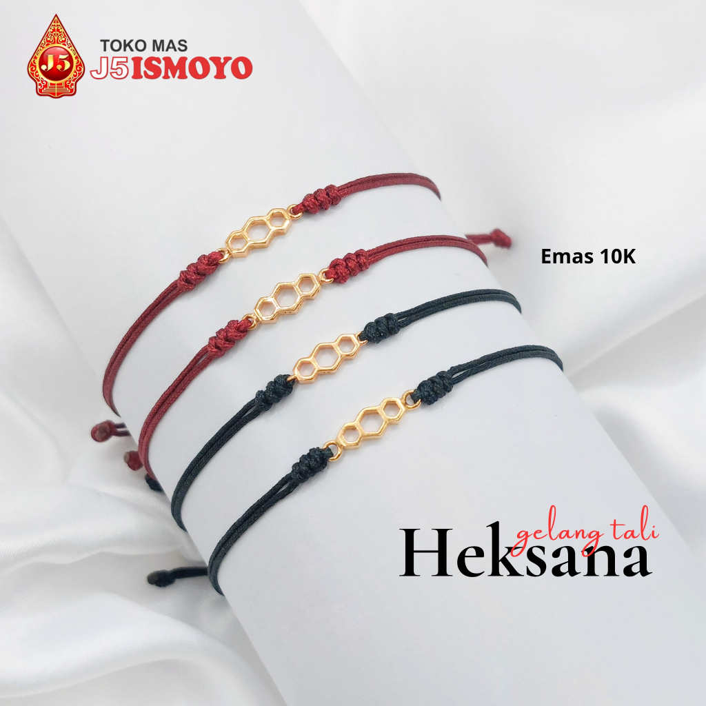 Gelang Tali Emas Model Serut Heksana J5 Ismoyo