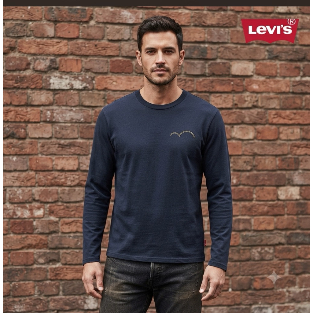 Baju Kaos LEVIS JEANS T Shirt Lengan Panjang Original Second Preloved