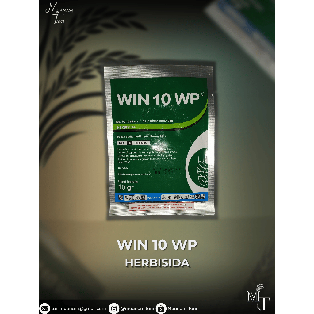 Herbisida Pembasmi Gulma Padi Kebun Pakis Win 10 WP 10gr