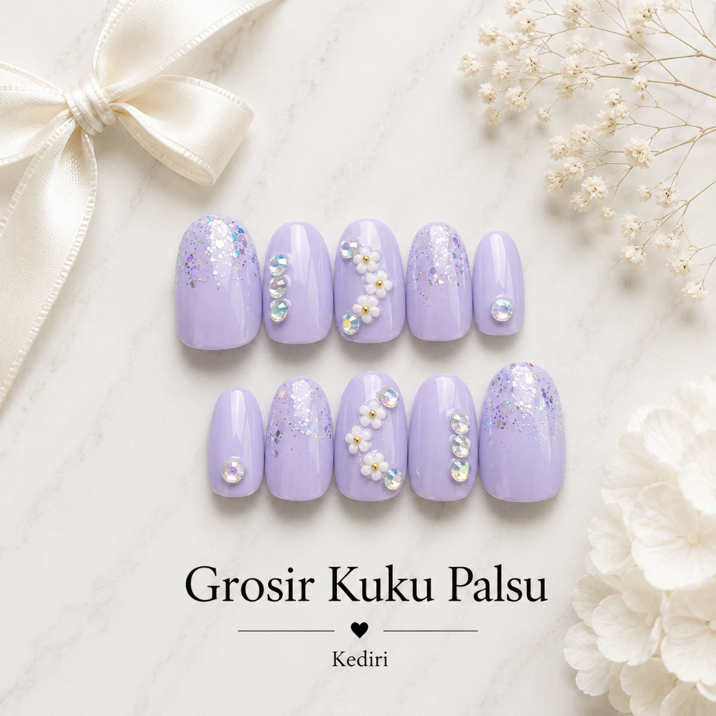 [FREE LEM] Best seller grosir kuku palsu nail art + lem handmade fake nail press on nails warna a3 l